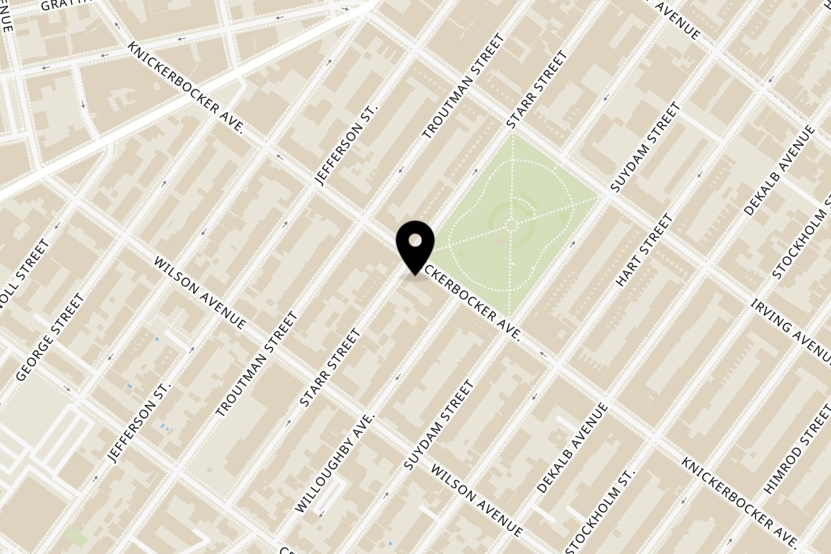 Map showing the location of Don Pollo Brooklyn on 244 Knickerbocker Ave in Brooklyn